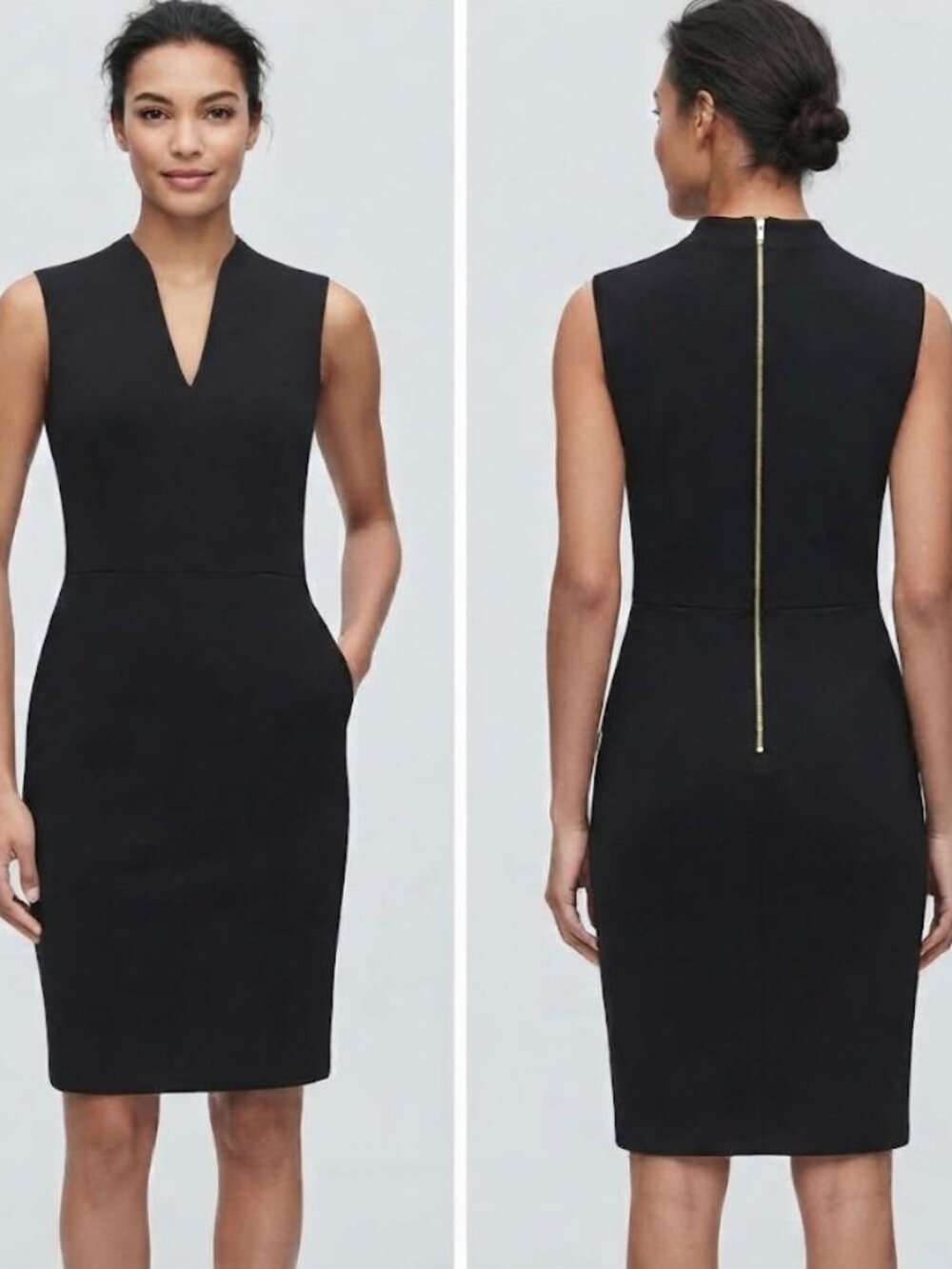 Rolla Coster Black Sleeveless Fitted Dress Size Medium M Stretch Zip Back